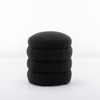VisioGear Round Ottoman, Soft Velvet Round Ottoman Footrest Stool for Living Room, Black, 16.93"*16.93"*18.5" - 2 of 4