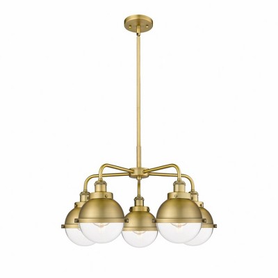 Ballston Urban - 5 Light Stem Hung Chandelier In Art Deco Style-16.25 Inches Tall and 24.5 Inches Wide