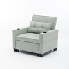 Futon Convertible Pull-Out Armchair Bed with 3-in-1 Function, USB Ports, Adjustable Backrest and Built-in Cup Holders - 4 of 4