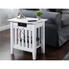 AFI Furnishings Mission Chair Side Table Set of 2 with Charger WH - 3 of 4