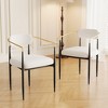 Dining Chairs Set of 2 Medieval Modern Accent Chairs Teddy Velvet with Gold Metal Legs -- Frevyn - 2 of 4