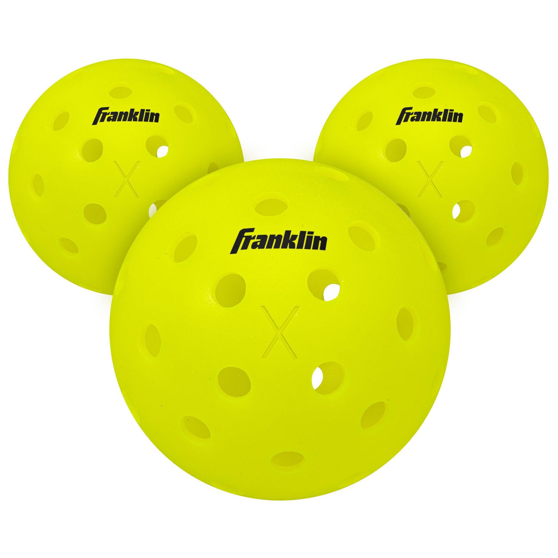 Franklin Sports X-40 Performance Outdoor Pickleballs 3pk - Optic Yellow: Shell