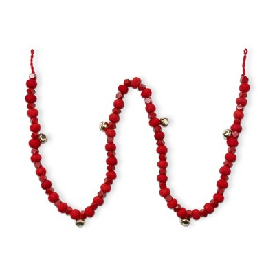 tag Wood Bead, Felt & Jingle Bell Garland