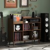 HDZNVF Record Player Stand with Open Vinyl Storage, Record Player Table for Vinyl Holds Up to 550 Albums Walnut - 2 of 4