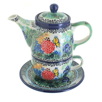 Blue Rose Polish Pottery Teresa Tea For One