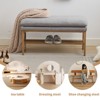 Airsurfer End of Bed Bench with Shelf, Linen Upholstered Shoe Storage Bench, Modern Bedroom Bench with Metal Legs, 300LB Capacity, Linen - 3 of 4