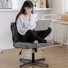 Swivel Office Side Chairs Comfortable Desk Chair Without Wheels Armless Office Desk Chair,Wide Swivel Home Office Desk Chair-The Pop Home - 4 of 4