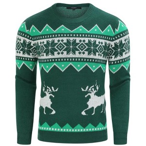 WhizMax Men's Round Neck Pullover Christmas Jacquard Sweater - 1 of 4