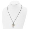 Black Bow Jewelry Men's Stainless Steel Printed Brown Camo Cross Necklace, 22 inch - image 3 of 4