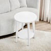 Round Side Table with Lower Shelf, End Table for Small Spaces, Nightstand - 4 of 4