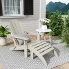 WestinTrends Malibu HDPE Outdoor Patio Folding Poly Adirondack Chair with Ottoman (2-Piece Set) - 2 of 4