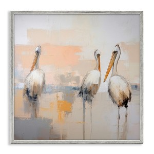 Stupell Industries Modern Pelicans Trio Black Framed Giclee Art - 1 of 4