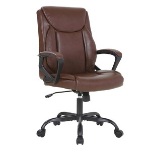 FDW Ergonomic Executive Office Chair with Premium PU Leather Upholstery Adjustable Height and Lumbar Support Swivel and Rolling Casters Perfect - 1 of 4