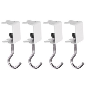 Unique Bargains Steel Hanging Bag Clothes Desk Mount Rabbit Utility Hooks 4 Pcs - 1 of 4