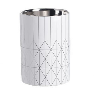 Dexmalle Modern Line Pattarn White Cylindrical Ceramic Vase - 1 of 4