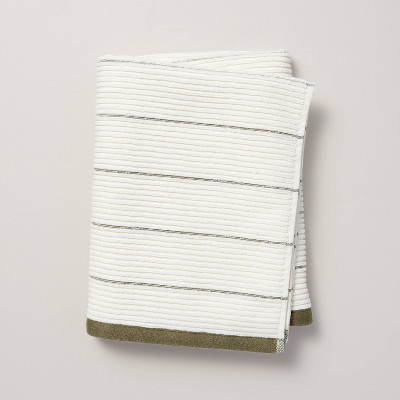 Microstripe Terry Cotton Hand Towel Taupe - Hearth & Hand™ with Magnolia