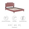 Modway Liva Platform, Twin, Dusty Rose – Modern Upholstered Platform Bed with Rounded Corners and Wood Slat Support - 2 of 4