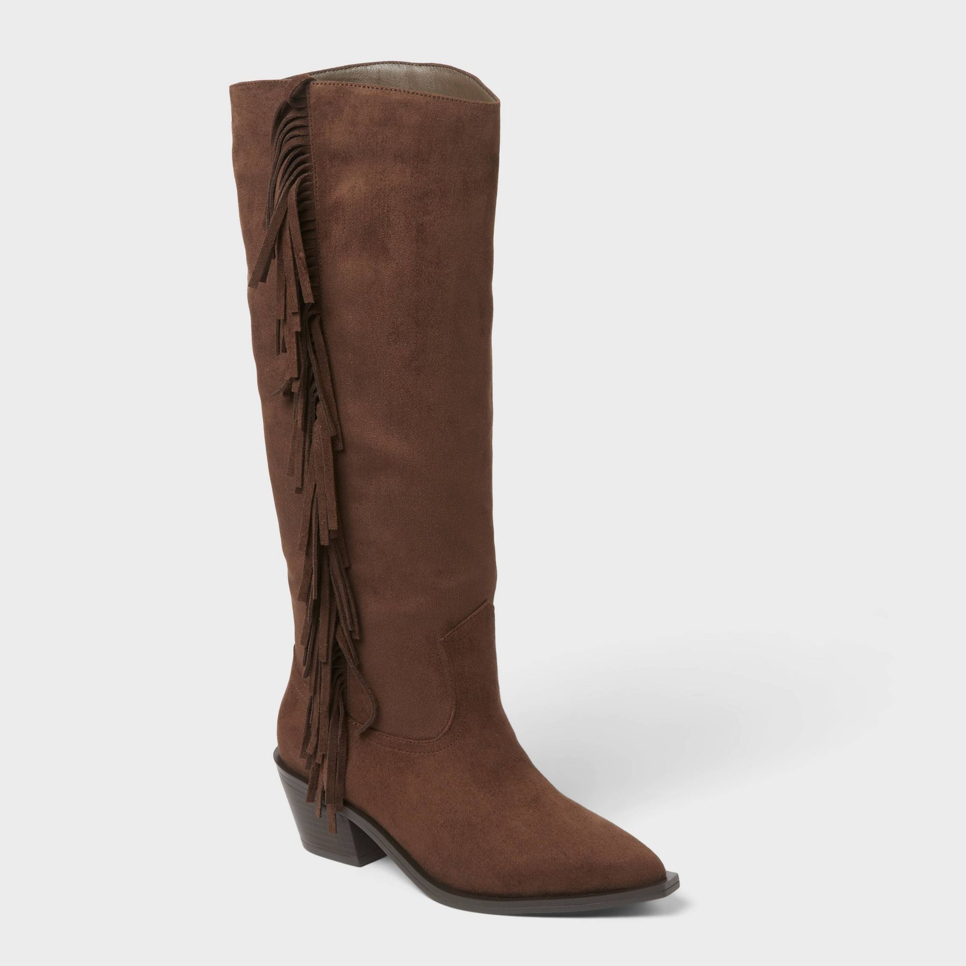 Women’s Patsy Tall Fringe Western Boots with Memory Foam Insole – Universal Thread™ Chocolate