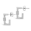 SHINE by Sterling Forever Square CZ Carabiner Clip Huggie Hoops - 3 of 3