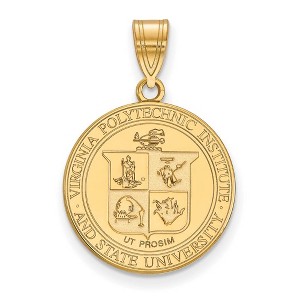 Black Bow Jewelry 14k Yellow Gold Plated Sterling Silver Virginia Tech Hokies NCAA Large Pendant - 1 of 3