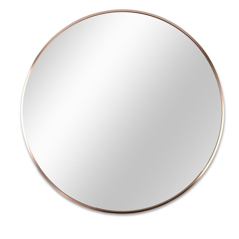 Serio Round Aluminum Wall Mirror,Round Hallway Mirror,Circle Brushed Aluminum Frame Extra Large Round Mirror For Wall-The Pop Home, 5 of 8