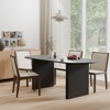 PexFix 67" x 33.5" Solid Wood Oval Dining Table Modern Kitchen Table Farmhouse Style with Solid Wave Legs for Living Room Kitchen Home Office Black - 2 of 4