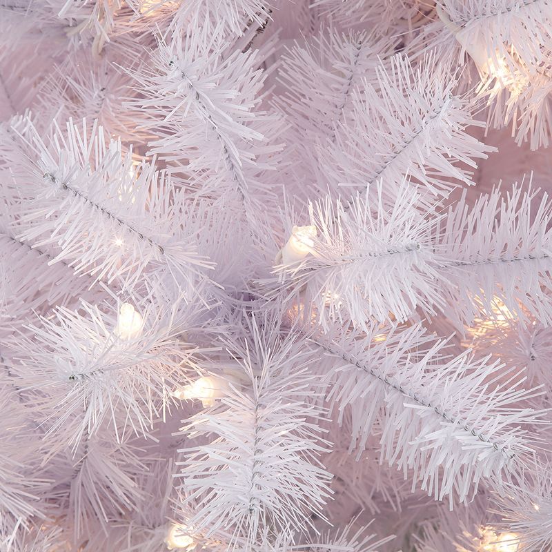 7.5ft Pre-lit Artificial Christmas Tree White Full Newcastle Fir, 3 of 4