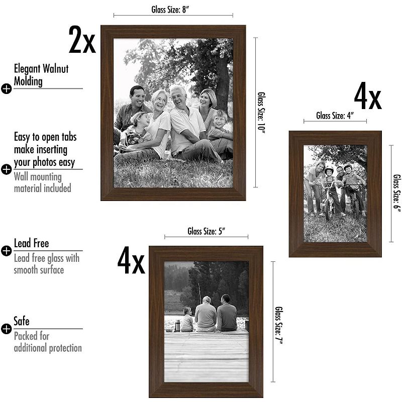 Americanflat Picture Frame Set of 7 Pieces with tempered shatter-resistant glass - Available in a variety of sizes and styles, 3 of 4