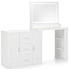 FONTOI Dressing Table with 3 Drawers and 2 Cabinets, 59" Makeup Vanity Desk with Mirror for Bedroom, White, 15.4"*54.2"*59.1" - 2 of 4