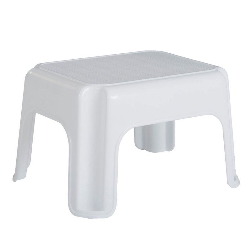 Rubbermaid Durable Roughneck Plastic Family Sturdy Small Step Stool, White, 1 of 7