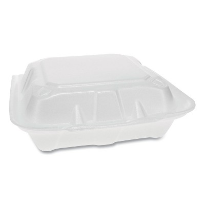 Pactiv Foam Lid Containers 8.42x8.15x3 3-Compartment YTD18803ECON