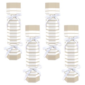 Big Dot of Happiness Tan Stripes - No Snap Simple Party Table Favors - DIY Cracker Boxes - Set of 12 - 1 of 4