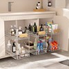 2-Tier Pull-Out Organizer under Cabinet Storage for Kitchen with Wooden Handle - 2 of 4