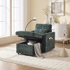 Storage Chaise Lounge Upholstered Accent Chair Lazy Single Sofa Couch Leisure Chair with Phone Stand, Pillow, Side Pocket, Bottom Storage - ModernLuxe - 2 of 4