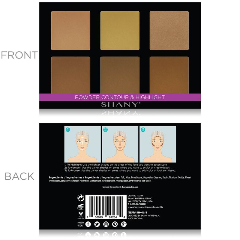 SHANY 4-Layer Contour Makeup Palettes - Refills, 3 of 9