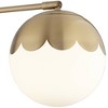 360 Lighting Kelowna Modern Swing Arm Wall Lamps Set of 2 Brass Metal Plug-in Light Fixture Globe Glass Shade for Bedroom Bedside Living Room Reading - 3 of 4