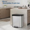 13 Gallon/50 Liter Metal Large Trash Can with Lid, Suitable for Kitchen, Office, Bedroom Trash Can - 2 of 4