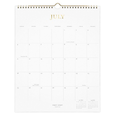 2021-22 Academic Wall Calendar 12" x 15" Vertical - Sugar Paper Essentials