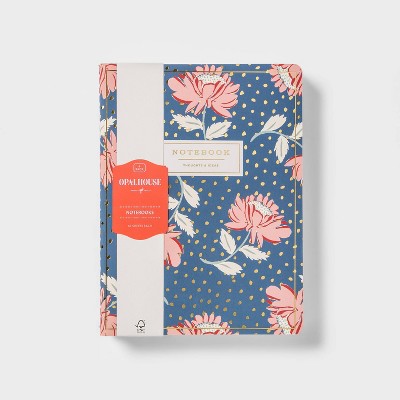 Photo 1 of 4pk Lined Stitched Composition Notebooks Floral Navy - Opalhouse