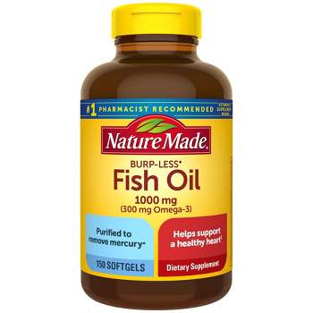 Nature Made Burp Less Ultra Omega 3 Fish Oil Supplements 1000mg Supplement Softgels - 150ct