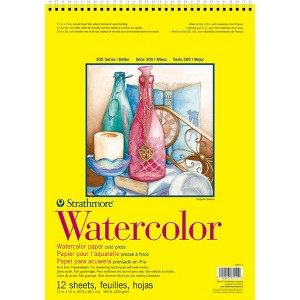 Strathmore 300 Series Watercolor Pad, Cold Pressed, Top Wire Binding, 12 Sheet, 11x15 inch, 1 Count - 1 of 4