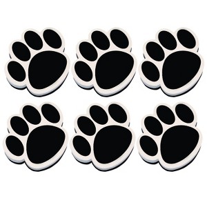 Ashley Productions® Magnetic Whiteboard Eraser, Black Paw, Pack of 6 - 1 of 3