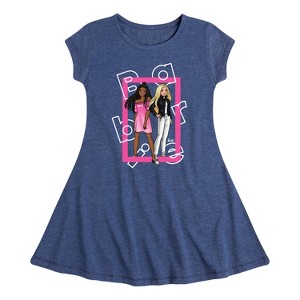 Girls' - Barbie - Out Of Box Fit & Flair Cap Sleeve Dress - 1 of 3