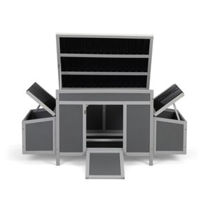 AZL1 Life Concept Pet Crates and Houses Outdoor Pet House with Removable Roofs and Ventilation System for Chickens, Gray, 58.87"*27.56"*27.95" - 1 of 4