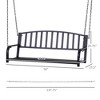Outdoor 2-Person Steel Front Porch Swing Chair with Sturdy Chains for Backyard, Deck, or Patio - 3 of 4