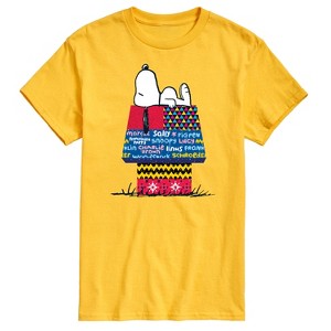 Men's - Peanuts - Snoopy Patchwork Doghouse Short Sleeve Graphic T-Shirt - 1 of 4