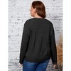 Womens Plus Size Caridigan Lightweight Crohcet Cardigan Ribbed Cuff Front Button Down Long Sleeve Sweater with V Neck - 2 of 4