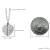 Silver Alloy Leaf-Textured Heart Locket Necklace, Modern O-Link Chain, Photo-Holding Pendant, Unisex Sentimental Jewelry for Daily Wear & Gifting - 4 of 4