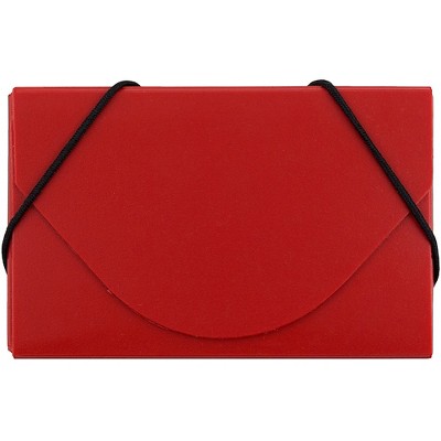 JAM Paper Plastic Business Card Holder Case Red Solid Sold Individually 9167042