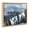 Stupell Industries Quiet Snowy Mountain Slopes Scattered Fir Trees Floating Frame Canvas Art, Gold, 21" x 17" - 2 of 4